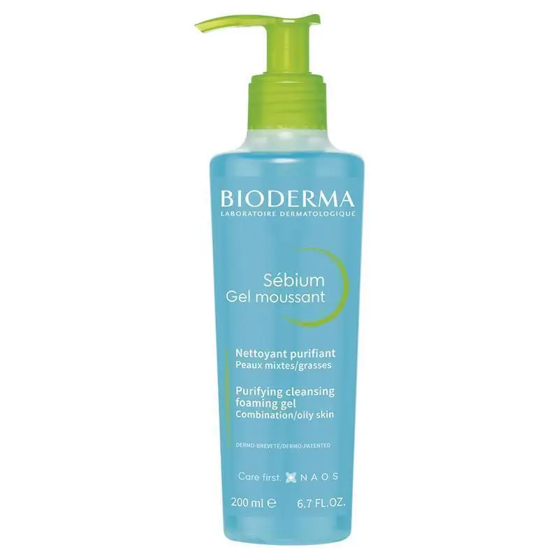 bioderma sebium gel moussant gel cleanser for oily skin 200ml bioderma sebium gel moussant gel cleanser for oily skin 200ml
