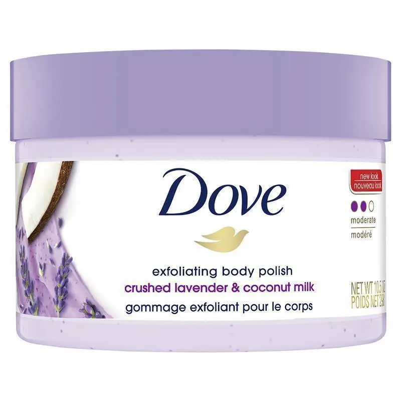 dove exfoliating body polish crushed lavender and coconut milk 298g dove exfoliating body polish crushed lavender and coconut milk 298g