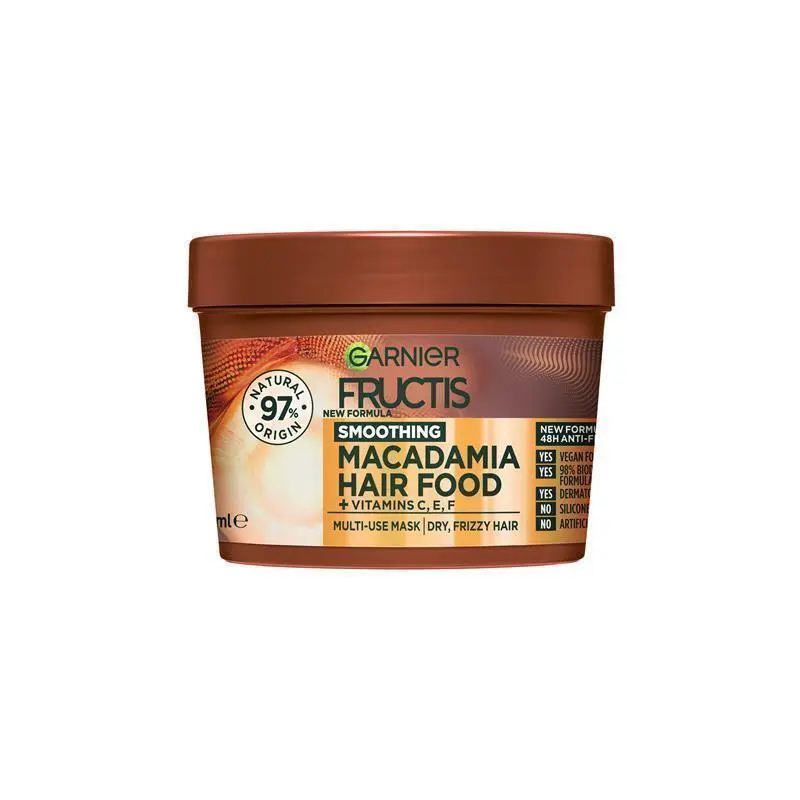 garnier fructis hair food smoothing macadamia 3 in 1 mask treatment for dry & unruly hair 390ml garnier fructis hair food smoothing macadamia 3 in 1 mask treatment for dry & unruly hair 390ml