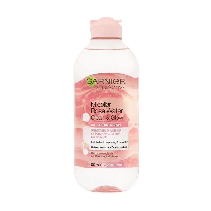 garnier skinactive micellar rose cleansing water clean & glow 400ml garnier skinactive micellar rose cleansing water clean & glow 400ml