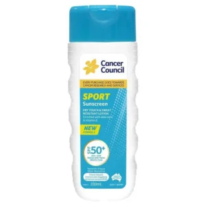 cancer council spf 50 sport dry touch & sweat resistant 200ml