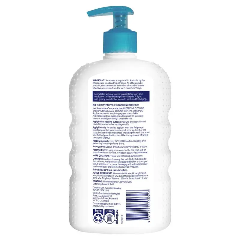 cancer council spf 50 sport dry touch & sweat resistant 500m cancer council spf 50 sport dry touch & sweat resistant 500m