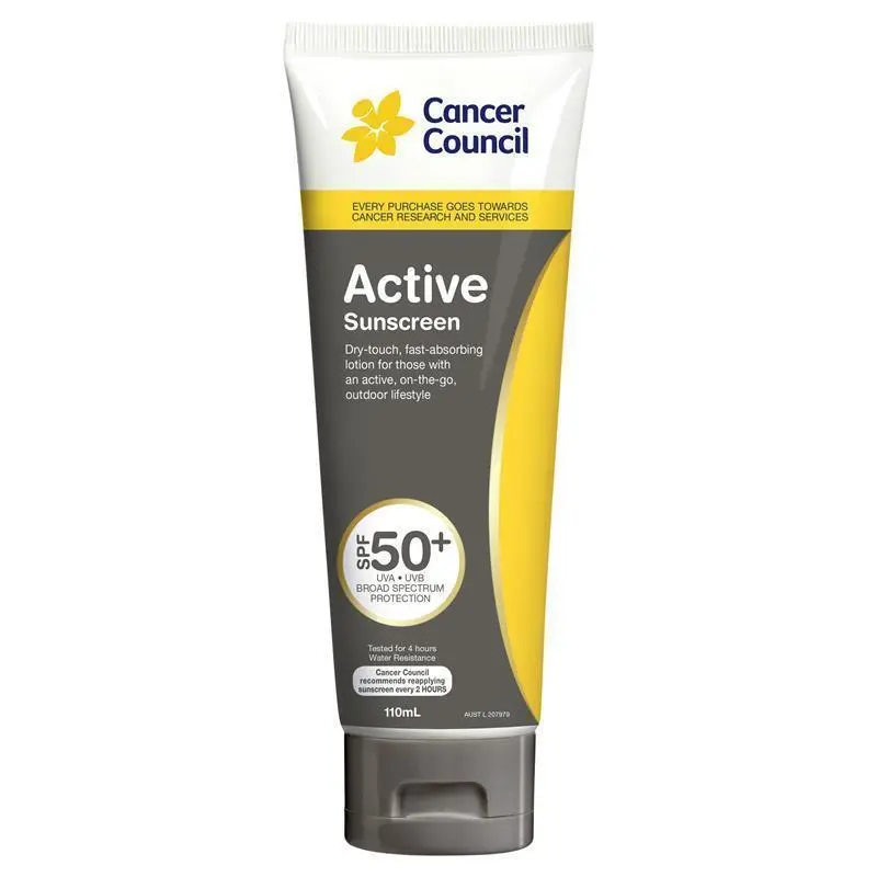 cancer council spf 50+ active 110ml tube cancer council spf 50+ active 110ml tube