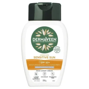 dermaveen sensitive sun spf 50+ moisturising face & body cream 250g