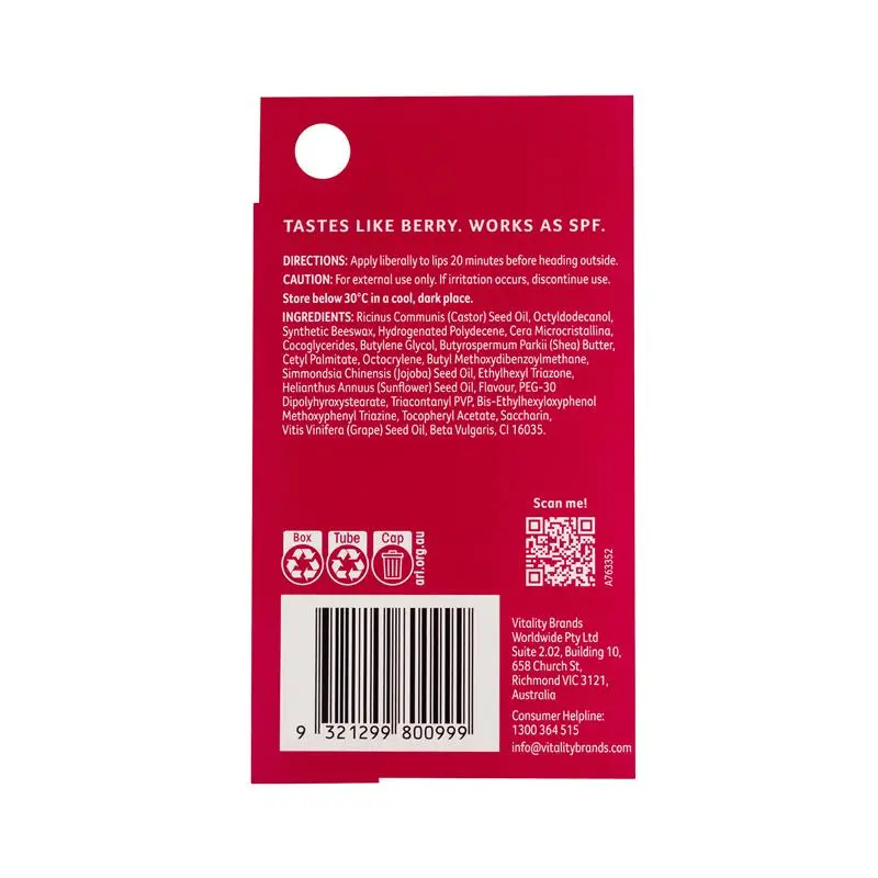 cancer council lip balm spf50+ berry bliss 15g cancer council lip balm spf50+ berry bliss 15g